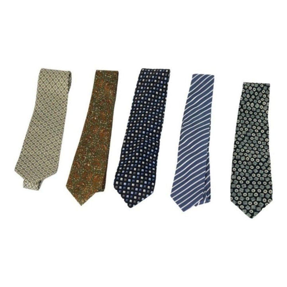 Lot of 5 Men's Neck Ties various Brands And Colors Variety A10